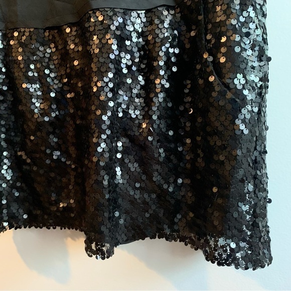 Nanette Lepore Black Silk Sequin Sleeveless Shift Mini Dress Size 8 - Picture 5 of 10